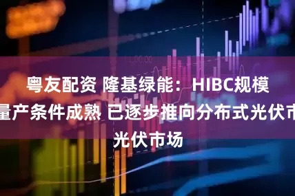 粤友配资 隆基绿能：HIBC规模化量产条件成熟 已逐步推向分布式光伏市场